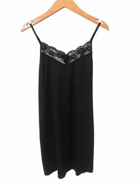 BLACK LACE CHEMISE SLIP DRESS SEXY AND CLASSIC ESTIMATED WOMENS SIZE XSMALL